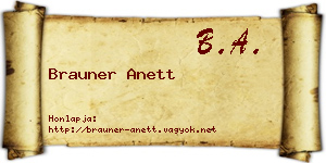 Brauner Anett névjegykártya